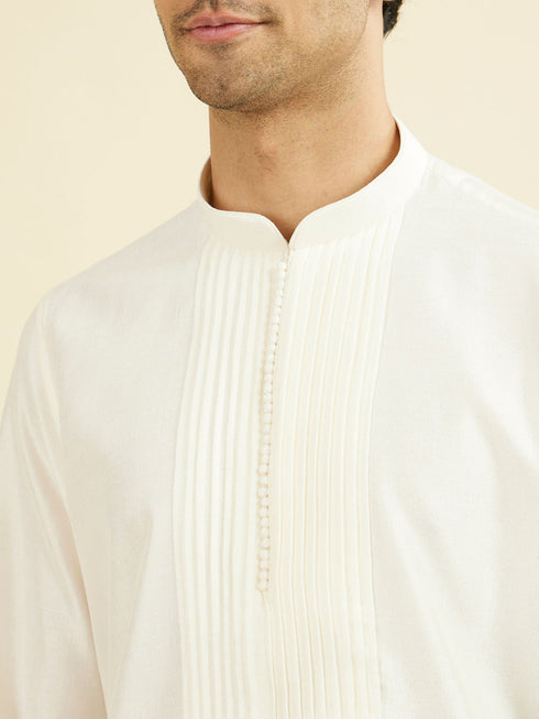 Manyavar Cream Elegance Kurta Pant