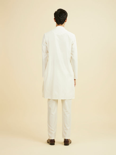 Manyavar Cream Elegance Kurta Pant