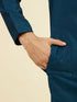 Manyavar Teal Blue Festive Kurta Pant