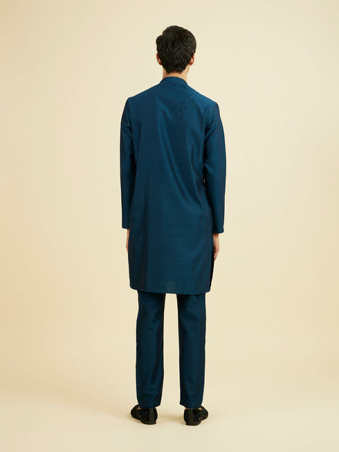 Manyavar Teal Blue Festive Kurta Pant