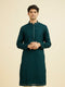 Manyavar Teal Green Georgette Kurta Churidar