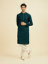 Manyavar Teal Green Georgette Kurta Churidar