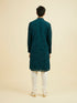 Manyavar Teal Green Georgette Kurta Churidar