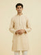 Manyavar Beige Georgette Ensemble Kurta Pant
