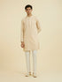 Manyavar Beige Georgette Ensemble Kurta Pant