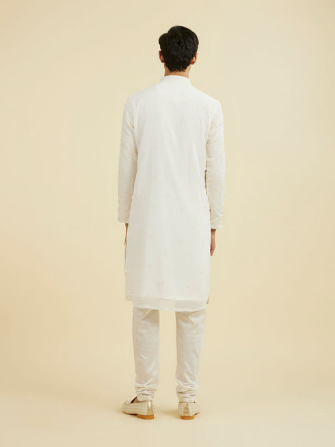 Manyavar Elegant Cream Kurta Churidar