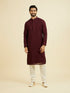 Manyavar Elegant Wine Kurta Churidar