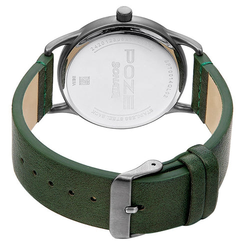Sonata Poze by Sonata Quartz Analog Silver Dial PU Leather Strap Watch for Men Style SP70014QL02