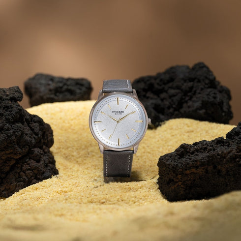 Sonata Poze Quartz Analog White Dial Leather Strap Watch For Men