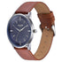 Sonata Poze Quartz Analog Blue Dial Leather Strap Watch For Men