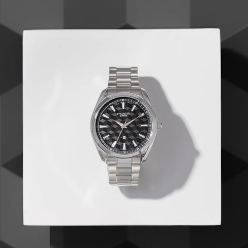 Sonata Poze Quartz Analog Two Toned Dial Silver Colour Stainless Steel Strap Watch For Men
