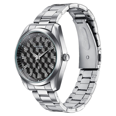 Sonata Poze Quartz Analog Two Toned Dial Silver Colour Stainless Steel Strap Watch For Men