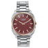 Sonata Poze Quartz Analog Red Dial Silver Metal Strap Watch For Men