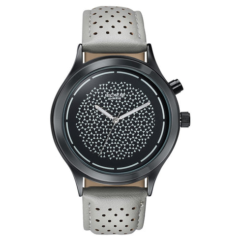 Sonata Poze By Sonata Quartz Analog Two Toned Dial Grey PU Leather Strap Watch For Men