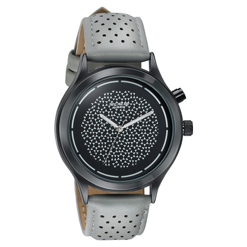 Sonata Poze By Sonata Quartz Analog Two Toned Dial Grey PU Leather Strap Watch For Men