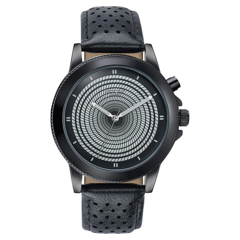 Sonata Poze By Sonata Quartz Analog Black Dial Black PU Leather Strap Watch For Men
