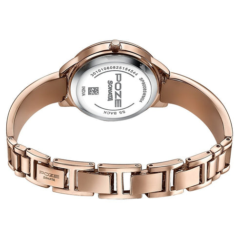 Sonata Poze By Sonata Quartz Analog Pink Dial Two Toned Metal Strap Watch For Women