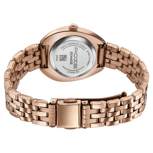 Sonata Poze By Sonata Quartz Analog Mother of Pearl Dial Rose Gold Metal Strap Watch For Women
