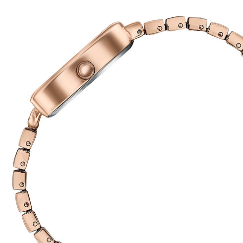 Sonata Poze By Sonata Quartz Analog Silver Dial Rose Gold Metal Strap Watch For Women