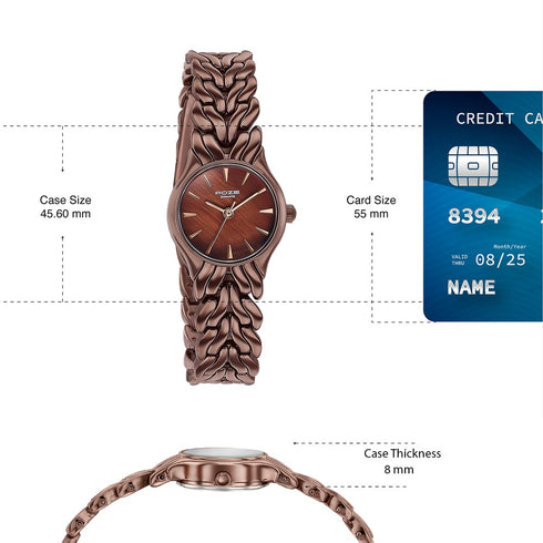 Sonata Poze Poze Quartz Analog Brown Dial Brown Metal Strap Watch For Women