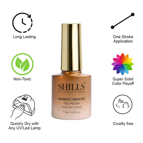 Shills Professional Magnetic Tiger Eye Gel Polish
