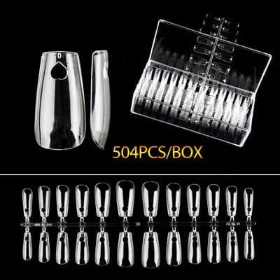Shills Professional Box Heart Shape Tips 504PCS-Clear-SPN-1167-B