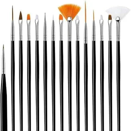 Shills Professional 15pcs nail art brush Set Black