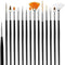 Shills Professional 15pcs nail art brush Set Black