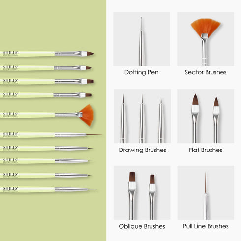 Shills Professional Green Nail Art Brush