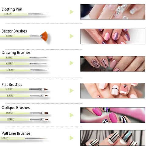 Shills Professional Green Nail Art Brush