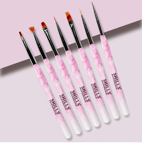 Shills Professional Nail Art Brush Set 7 Pcs Pink