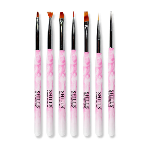 Shills Professional Nail Art Brush Set 7 Pcs Pink