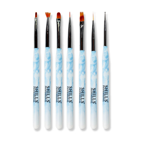 Shills Professional Nail Art Brush Set 7 Pcs Sky Blue