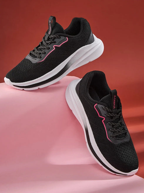 Campus SPREE Black Womens Running Shoes
