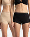 Jockey High Coverage Cotton Boy Leg With Concealed Waistband | Black & Light Skin | Pack of 2