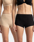Jockey High Coverage Cotton Boy Leg With Concealed Waistband | Black & Light Skin | Pack of 2