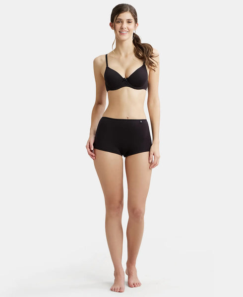 Jockey High Coverage Cotton Boy Leg With Concealed Waistband | Black
