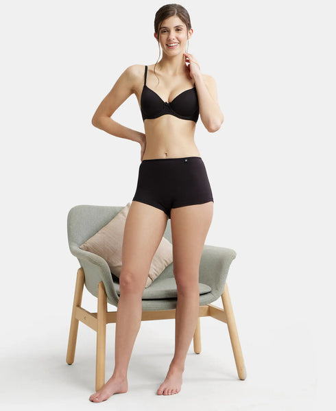 Jockey High Coverage Cotton Boy Leg With Concealed Waistband | Black