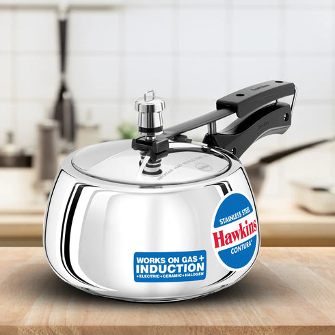 Hawkins Induction Stainless Steel Contura 3 Litre Stainless Steel Pressure Cooker