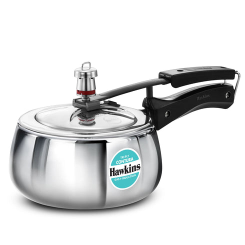 Hawkins Induction Contura Tri Ply Stainless Steel 2 Litre Tri-ply Stainless Steel Pressure Cooker
