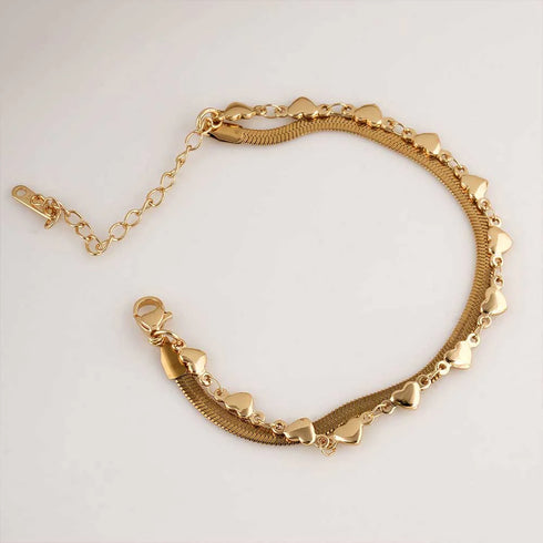 Palmonas Love Heart Chain Bracelet