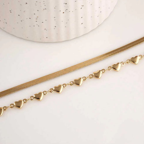 Palmonas Love Heart Chain Bracelet