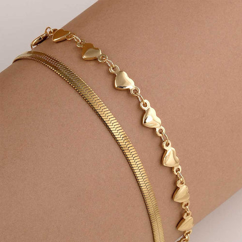 Palmonas Love Heart Chain Bracelet
