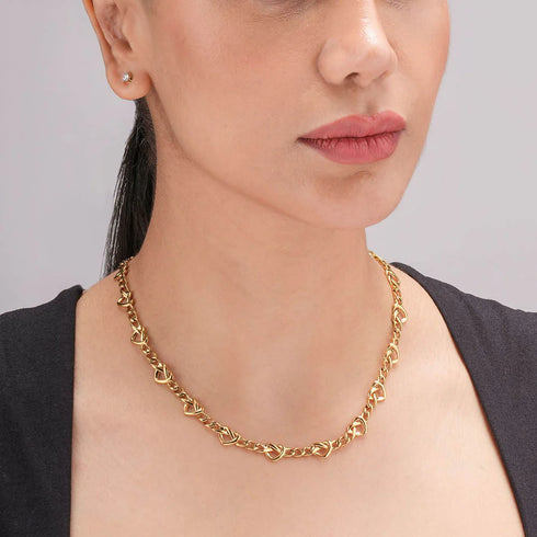 Palmonas Linked Hearts Chain Necklace