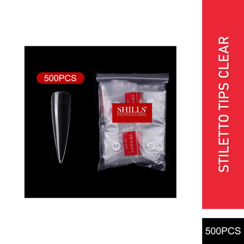 Shills Professional PKT 500pcs StilettoTips Clear
