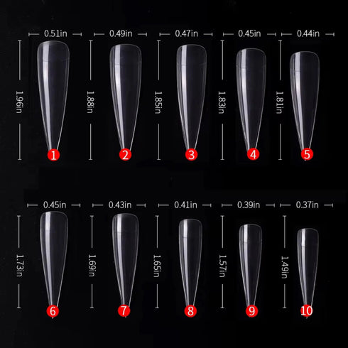 Shills Professional PKT 500pcs StilettoTips Clear