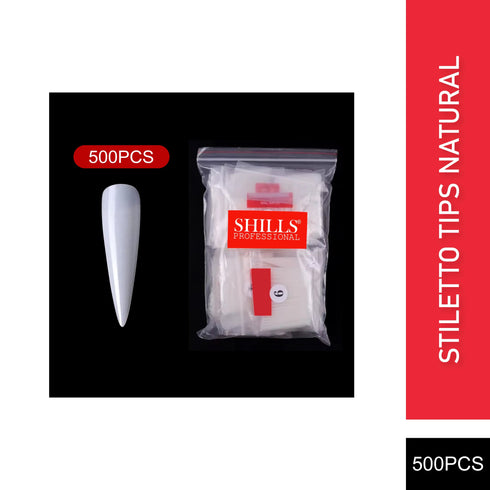 Shills Professional PKT 500pcs Stiletto Tips Natural