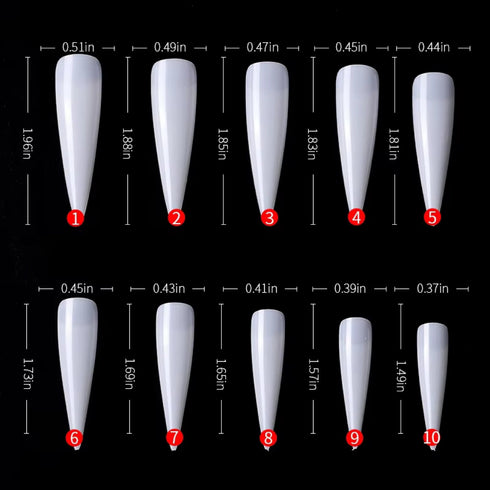 Shills Professional PKT 500pcs Stiletto Tips Natural
