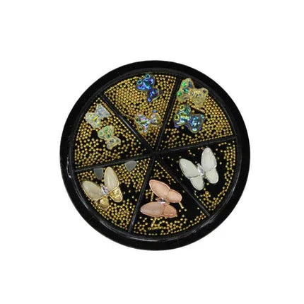 Shills Professional Nail Round Butterfly & Caviar Beads STM-76