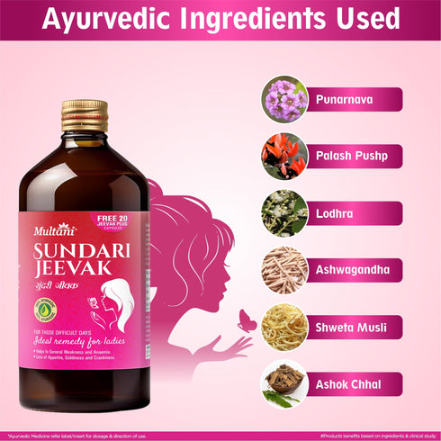 Multani Pharmaceuticals Limited Multani Sundari Jeevak & Multani Sarvin Syrup Women Combo Care Pack For General Weakness & Anaemia